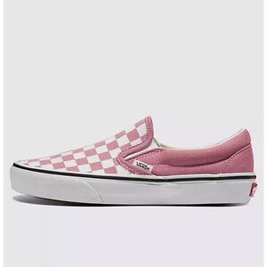 Vans slip on- Checkered pink new w box sz 7.5